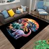 Colorful Cartoon Dinosaur Carpet with Sunset Background for Kids Room Suitable for use as an anti-slip for living room bedroom sofas