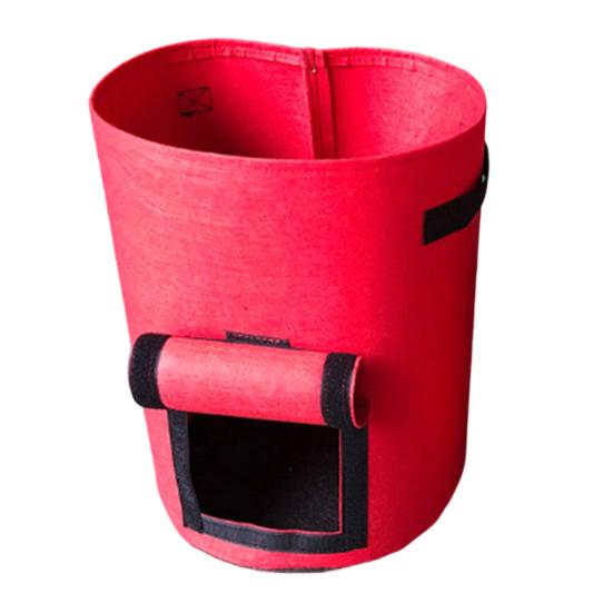 Flowerpot Fabric Grow Bags with Handles And Side Hook And Loop Opening Container Reinforced Stitching Air Circulation Flowerpot for Garden