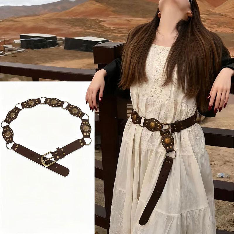 Bohemian retro style fringed waist chain women's exquisite hand-woven waist rope with skirt spring and summer ethnic style belt