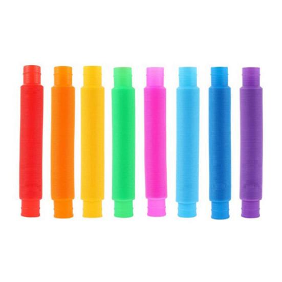 

5 шт., красочная телескопическая трубка, игрушка для снятия стресса, бесплатная трансформация, декомпрессия, растягивающаяся трубка, сенсорная игрушка-непоседа для детей и взрослых, подарок M