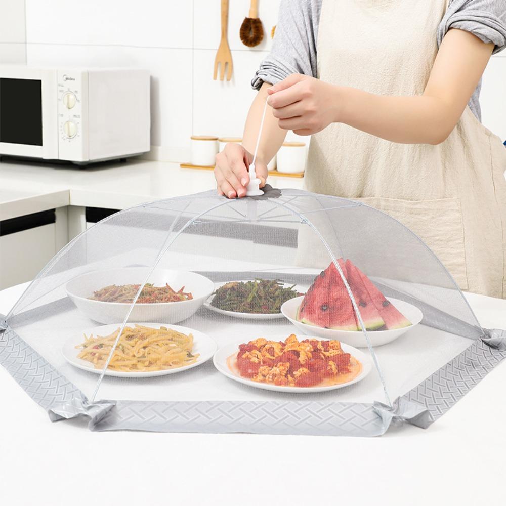 Collapsible Umbrella Table Cover Portable Mosquito Dust Proof Cover for Home Camping Restaurant Furniture Breathable Table Cover