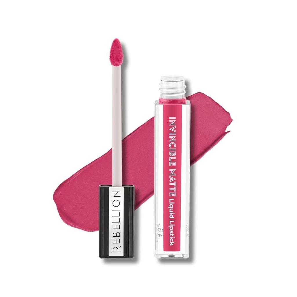 Rebellion Invincible Matte Liquid Lipstick |Fair Lass 07 - Pink |Transferproof | Smudgeproof | 12H Stay| Intensely Pigmented | Enriched with Vita