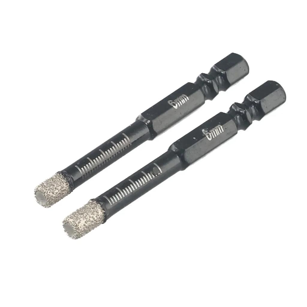 Hole Saw Drill Bit 5/6/8/10/12/14/16mm Black 2PCS 5 -16mm Diamond Length 10mm Drill Bits Marble Ceramic Tile Brand New