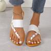 Large size flat-soled sandals women's new round head solid color toe women's sandals Sandals