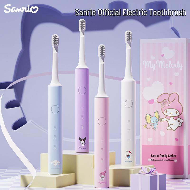 Sanrio Kuromi Wiederaufladbare Elektrische Zahnbürste für Kinder & Erwachsene - Weiche Borsten, Niedliches Design