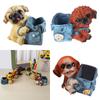 Dog Shape Pencil Cup Resin Pen Cup Desk Pen Organizers Storage Box Makeup Brush Organizers Container for Desk Decoration