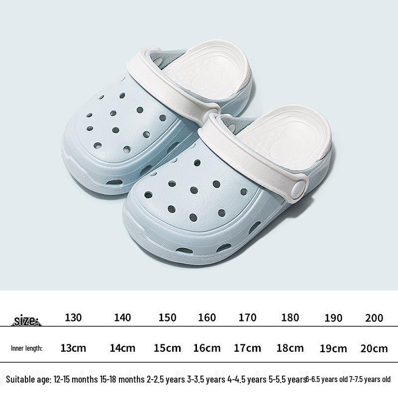 

2024 Summer Kids EVA Closed Toe Non-slip Beach Shoes for 1-3 Year Old Boys & Girls 14 cm (Size 14) for 15 to 18 months