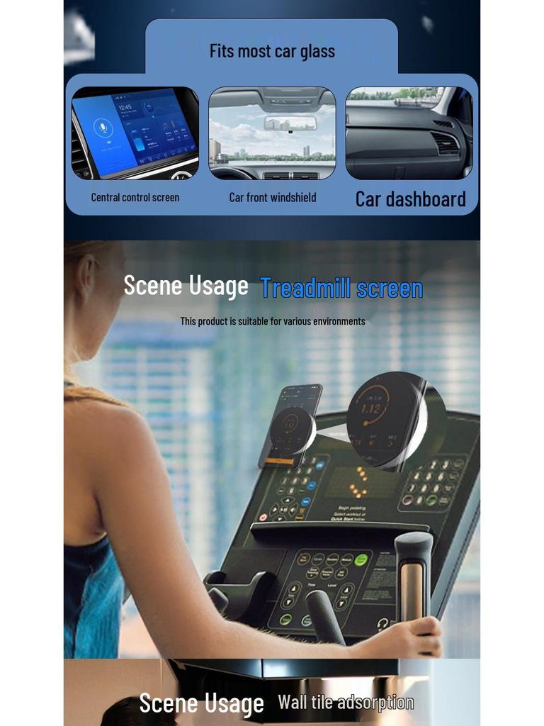 X8Q Magnetic Car Phone Holder: Universal Rotating Vacuum Mount with Screen Sticker Douyin-Compatible