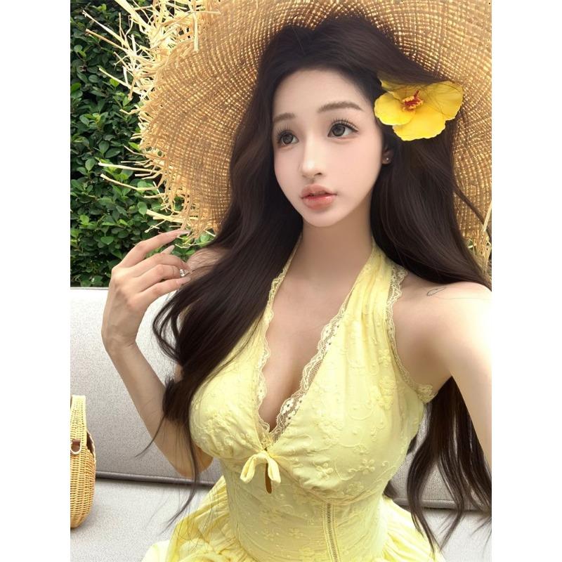 White Halter Neck Mini Dress for Women Backless Ruched Flared Hem Party Clubwear