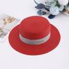 Internet celebrity French retro flat top straw hat summer travel sun hat manufacturer