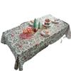 1PC Tablecloth Jacquard Christmas Contrast Holly Table Cloth Holiday Versatile Rectangle Home Decoration Home Textiles