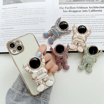 3D Plating Astronaut Folding Mobile Phone Pop-Up Stand Holder Sticker For iPad Smartphones Holder Lazy Bracket Steady Kickstand