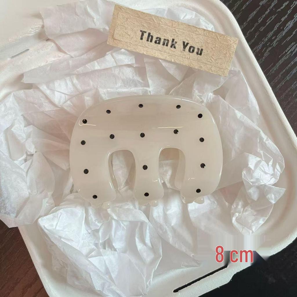 Koreanischer Eleganter Kürbisbogen Polka Dot Haarspange - Groß, Cremige Texturierte Hochsteckfrisur-Accessoire