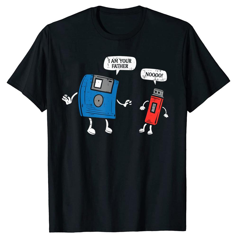 

IT Coder Programmer Tech Developer T Shirts Men Floppy Disk Usb Drive Im Your Father Fun Oversized Computer Men Women T-Shirt... S разноцветный