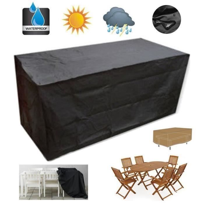 Housse pour mobilier de jardin - Étanche bâche couverture - Noir - 180x120x74 cm