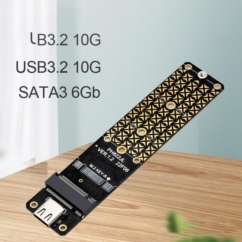 M.2 B Key SSDs To USB 3.2 Adapter Card Type C 10G Expansion Card Adapter Converters for 2230/2242/2260/2JMS580 Risers Ca