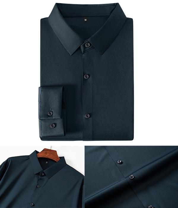 Seamless High Elasticity Four-Way Stretch Wrinkle-Free Men's European Size Shirt
