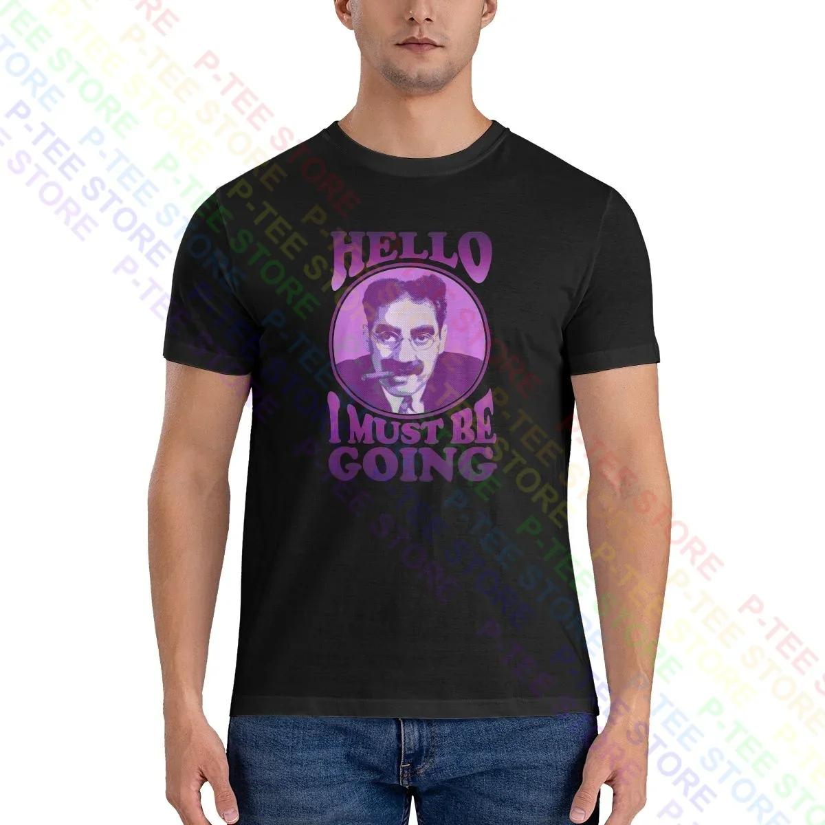 Groucho Marx Hello I Must Be Going Marx Brothers Shirt T-shirt Rare Unique Splicing Hot Deals Tee S разноцветный