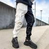 Men Cargo Pants Ankle-banded Reflective Patchwork Multi Pockets Loose Casual Straight Leg