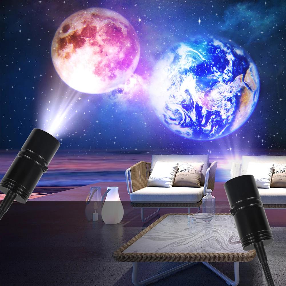 Mini USB Moon Light Projector Led Globe Star Galaxy Lamp Night Lighting for Auto Atmosphere Lighting Car Accessories Interior