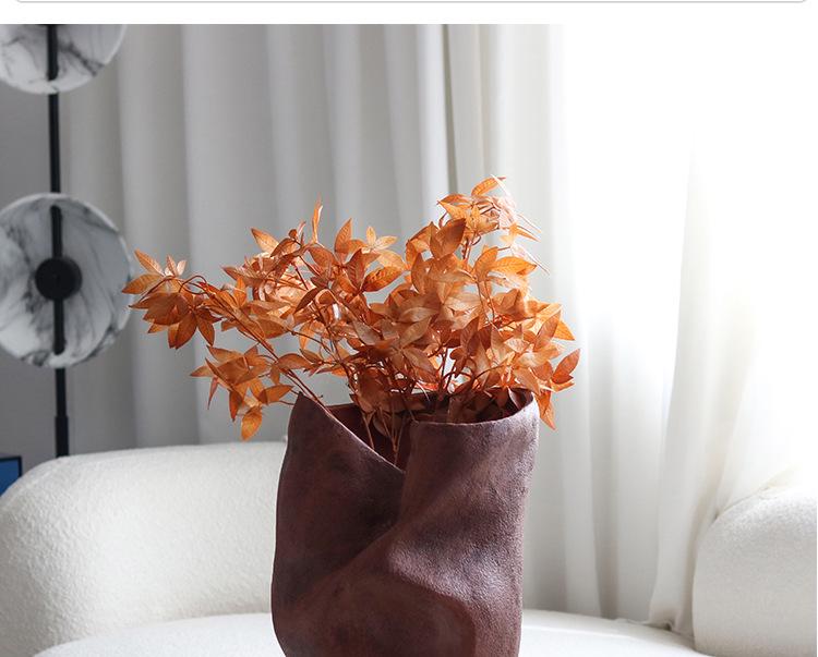 Wabi-Sabi Geometrische Große Harzvase für Esstisch Blumenarrangements