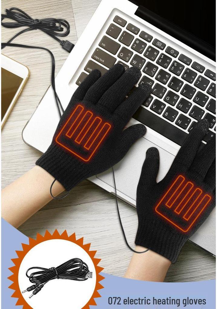 Yuanhao USB Heated Full-Finger Gaming Gloves - Warm Electric Knit for Students