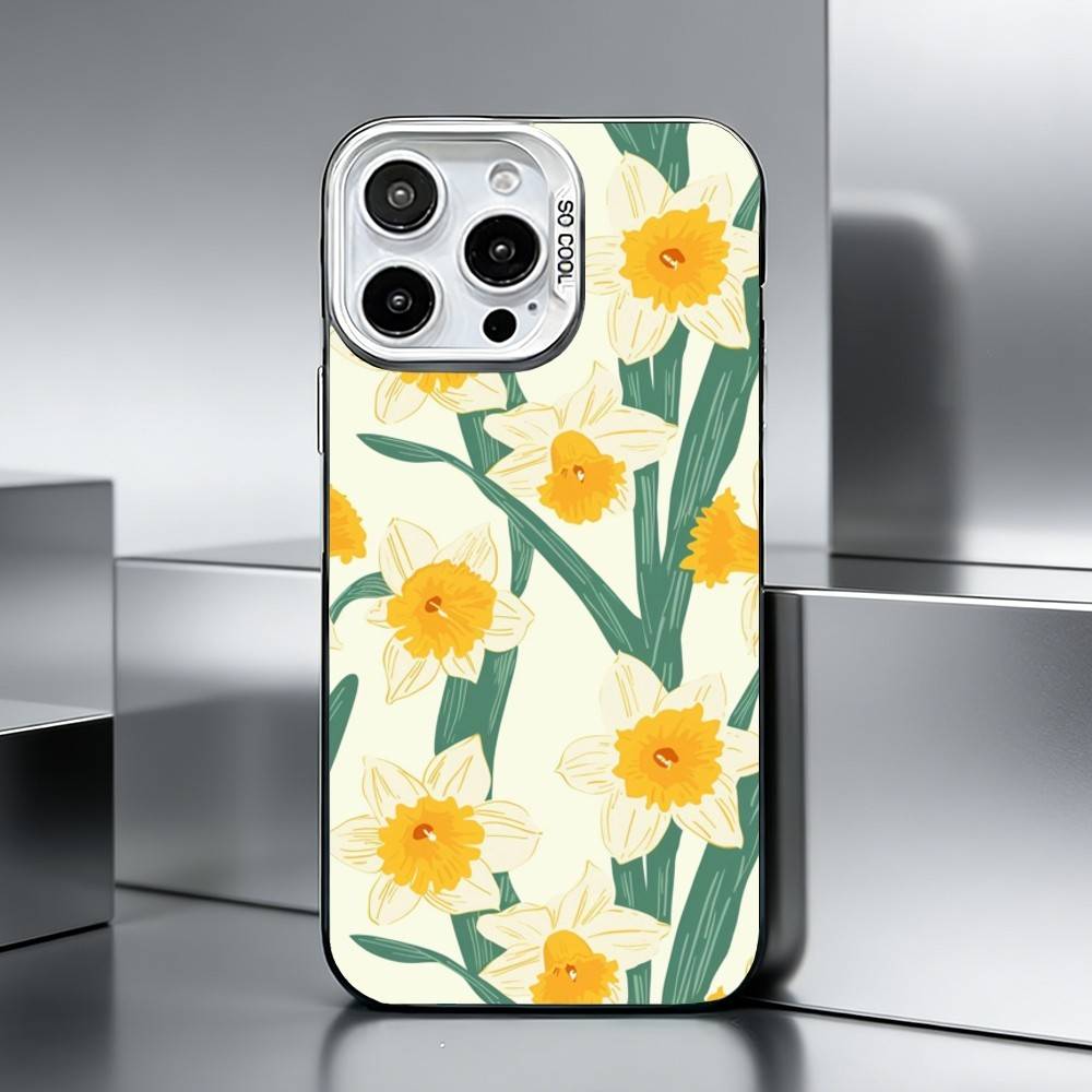 B-Beautiful Flowers   Phone Case For iPhone 17,16,15,14,13,12,11 Plus,Pro Max,XS,Colored silver phone case iPhone13PROMAX