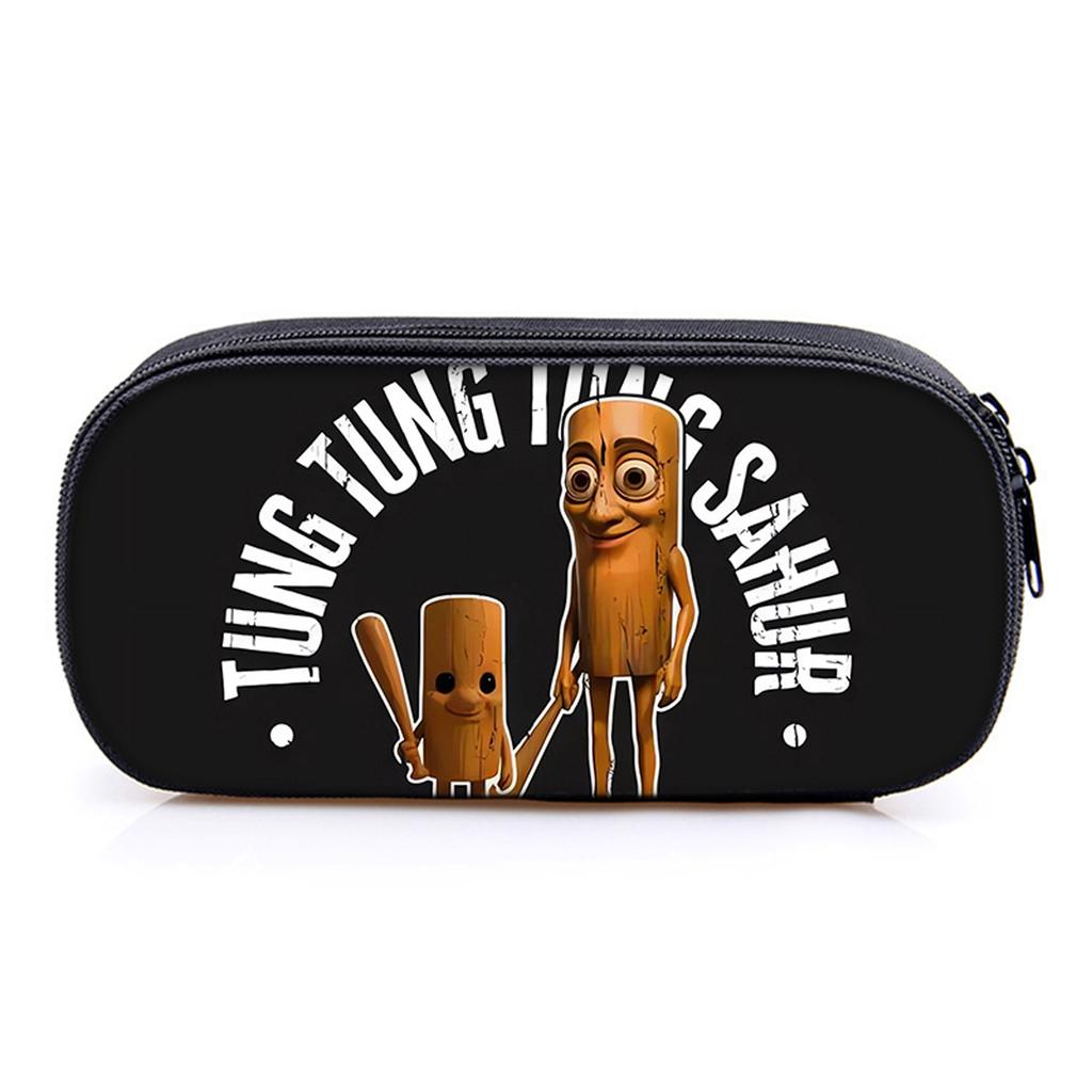 Hot Sales Italian Brainrot Print Layered Pencil Case Quality 2D Flat Cartoon Pen Bag Best Gift for Boys/Girls School Supplies