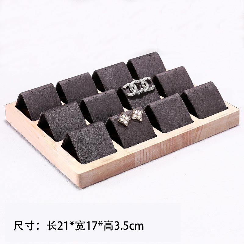 Solid Wood Counter Props Jewelries Rack Ear Jewelry Display Rack Various Types of Jewelry Decoration Racks Velvet Earring Holder