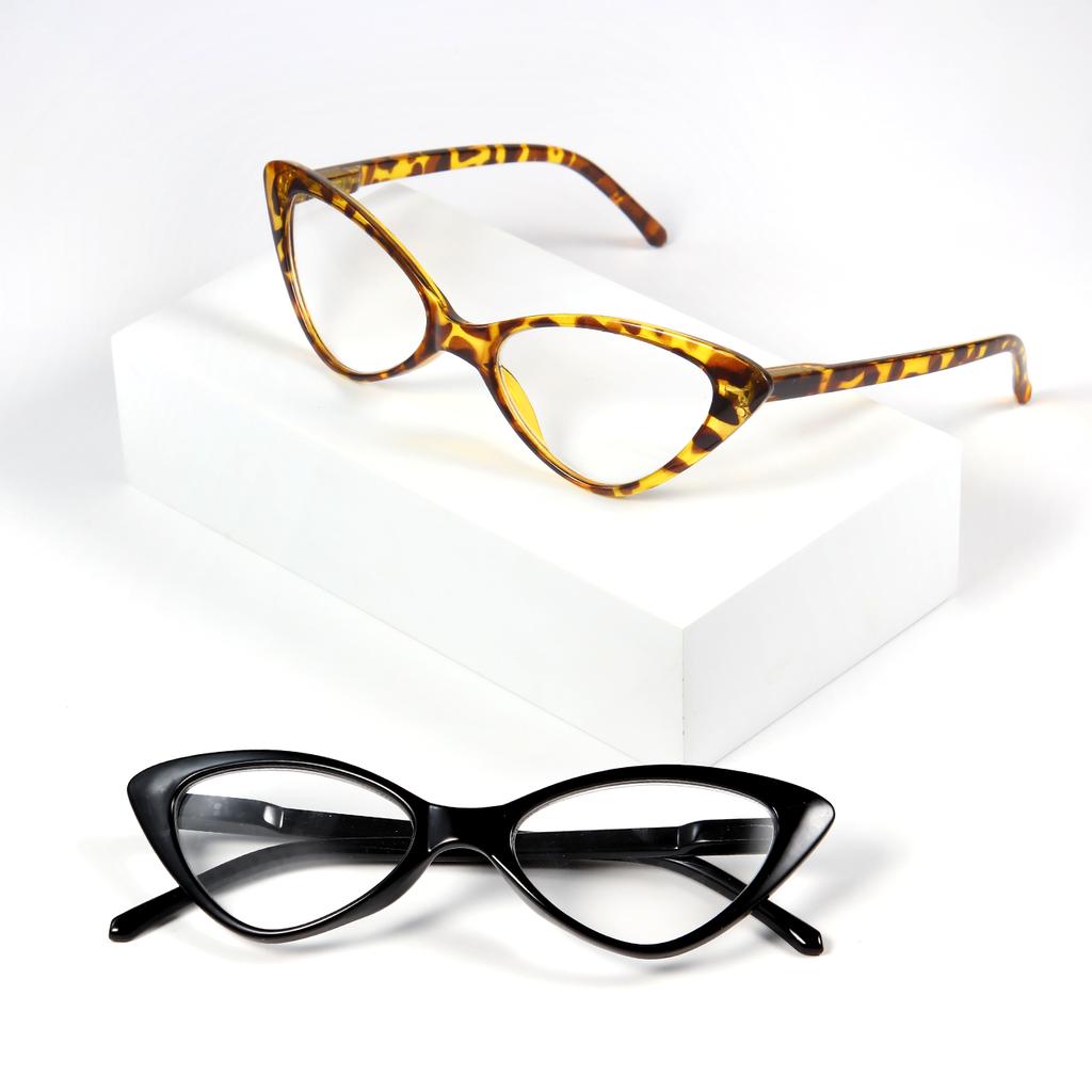 Fashion Blue Light Blocking Reading Glasses Unisex Cat Eye Presbyopia Glasses Black Tortoise Shell
