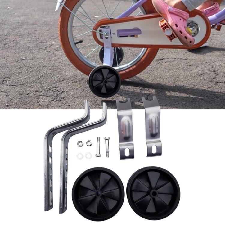 Kids Bicycles Training Wheels Auxiliary Wheel Replacement For 12 To 20Inch Bikes Improve Stabilizers With Metal Brackets