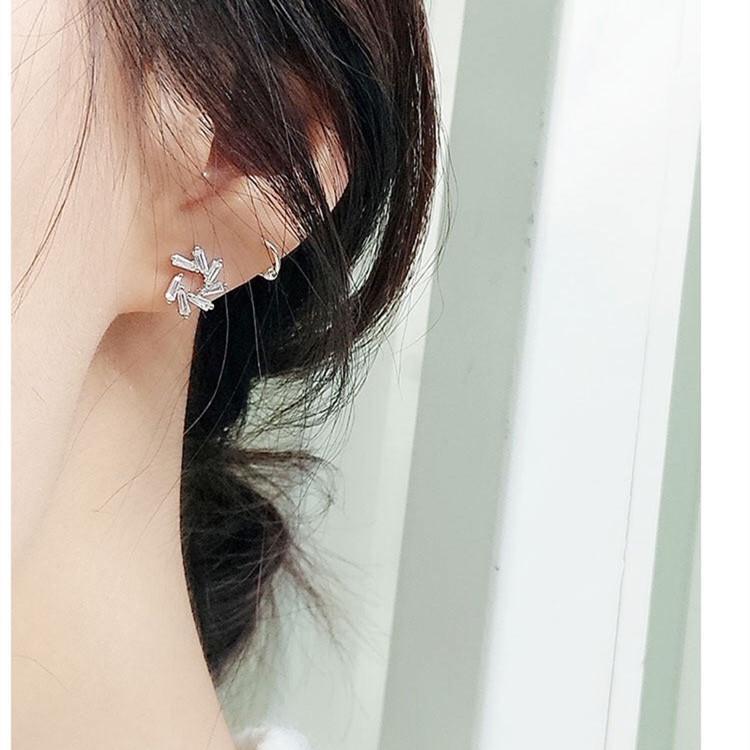 Beixi S925 Sterling Silver Fireworks Stud Earrings - Fashionable, Simple, and Elegant Accessories.