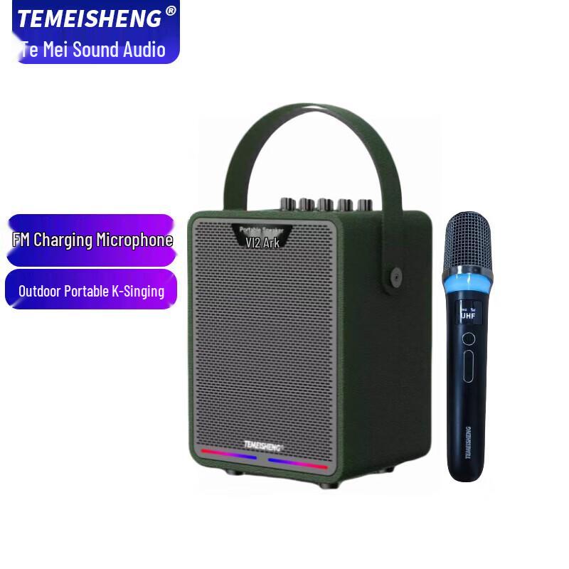 

TEMEISHENG Ark V12 Portable Wooden Bluetooth KTV Speaker CN plug (adapter included)
