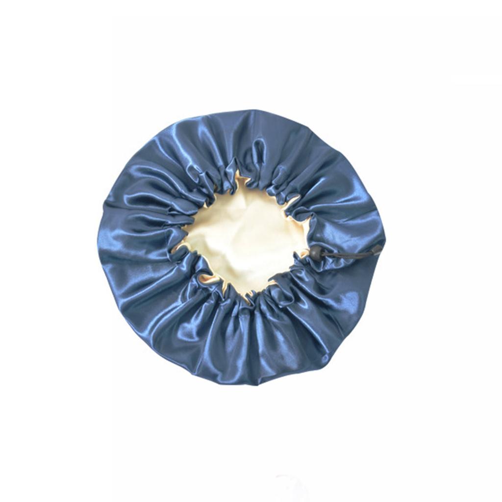 Waterproof Bath Hat Women Shower Cap Elastic Reusable Bath Hat Bathroom Double Layers Hair Cover Women Bathroom Accessories