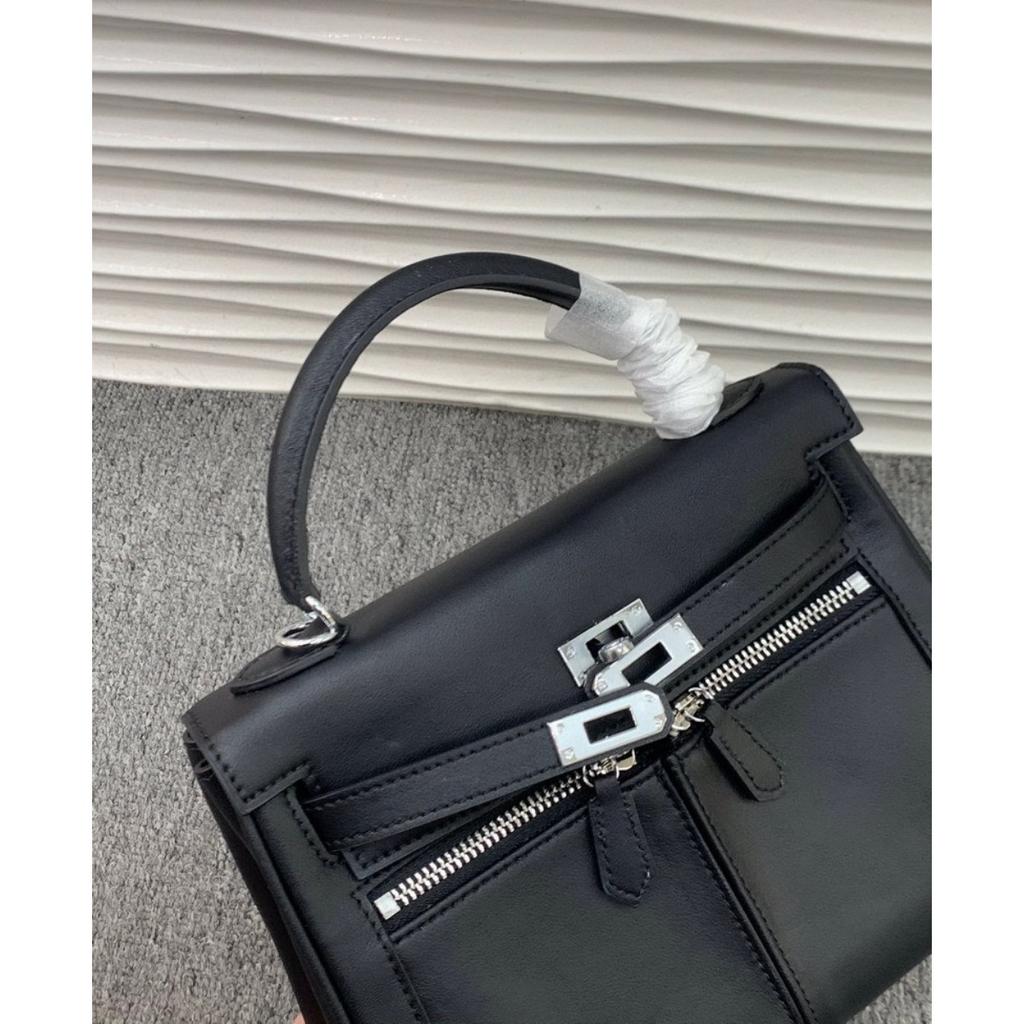 Zweilagiges Rindsleder Swift-Leder 25-28CM Doppeltasche Kelly Reißverschluss Damen Tasche (M06KL)