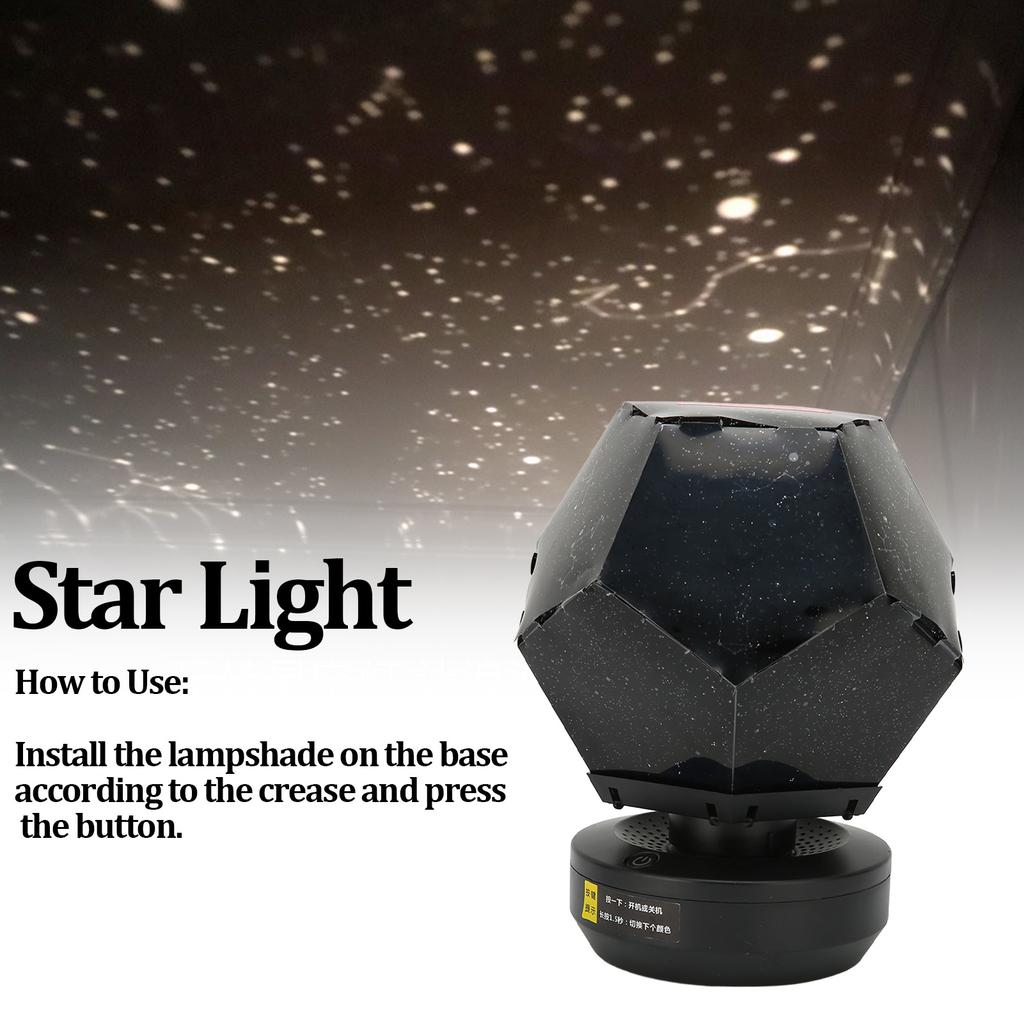 Światło Projektora Produkcja Lampka Nocna Obrotowa Gwiazda Akumulatorowa 3 Kolory Dekoracja