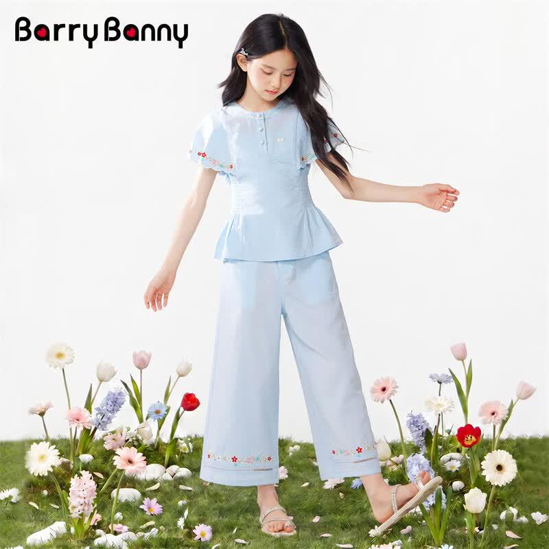 Повседневные широкие брюки для девочек BARRY BANNY 170 светло-голубой