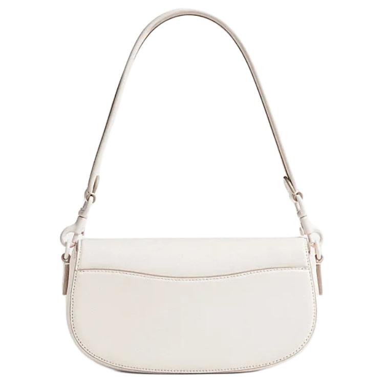 COACH EMMY Cow Leather Saddle Bag, Handbag, Shoulder Bag, Crossbody Bag Medium Women's White CR666-LHCHK