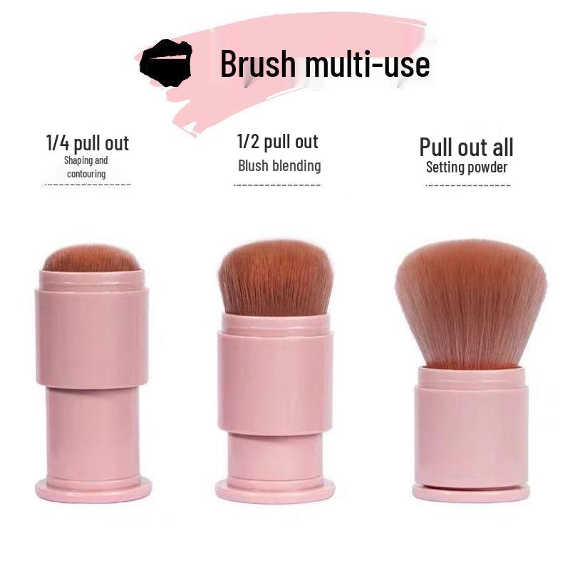 Retractable Makeup Brush: Powder, Blush, Setting, Stippling, Nail Art Dust