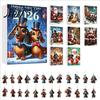 Regalo per Festa di Natale Calendari dell'Avvento Bassotto 2026, 24 Giorni Ciondolo Acrilico 2D Decorazione da Appendere all'Albero Calendario del Conto alla Rovescia, Ornamenti da Collezione Cane,