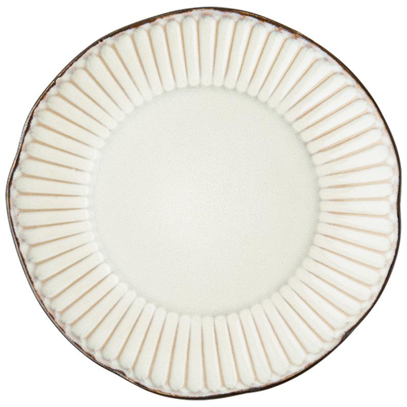 

Ретро нерегулярная плоская тарелка красивая тарелка для западной кухни тарелка для стейка рельефная керамическая бытовая трансграничный экспорт