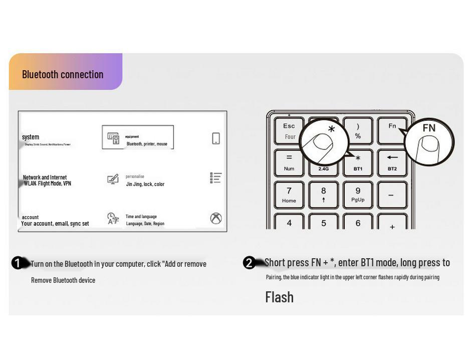 K23 Dual-Mode Wireless Mini Keyboard: Silent, Rechargeable, Bluetooth-Compatible for Computers and Laptops.