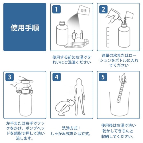 Soxeeh Multi-Purpose Cleansing Pump, Enema Syringe, Anal Cleansing, Manual Pump, 600ml Large Capacity, 65cm Tube, 3 Replacement Nozzles, Unisex