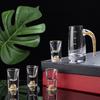 7 stk. krystallglass kort kopp gaveeske sett blyfritt brennevinglass med vin dispenser gyllen vodka brandy vinglass soju kopp