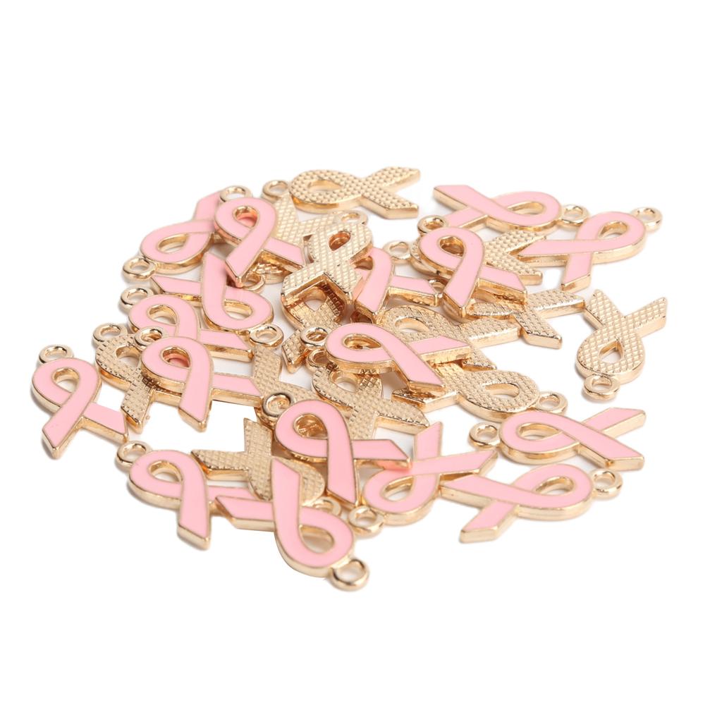 30pcs Ribbon Pendant Jewelry Making DIY Accessories for Necklace Bracelet Key Chain Pink