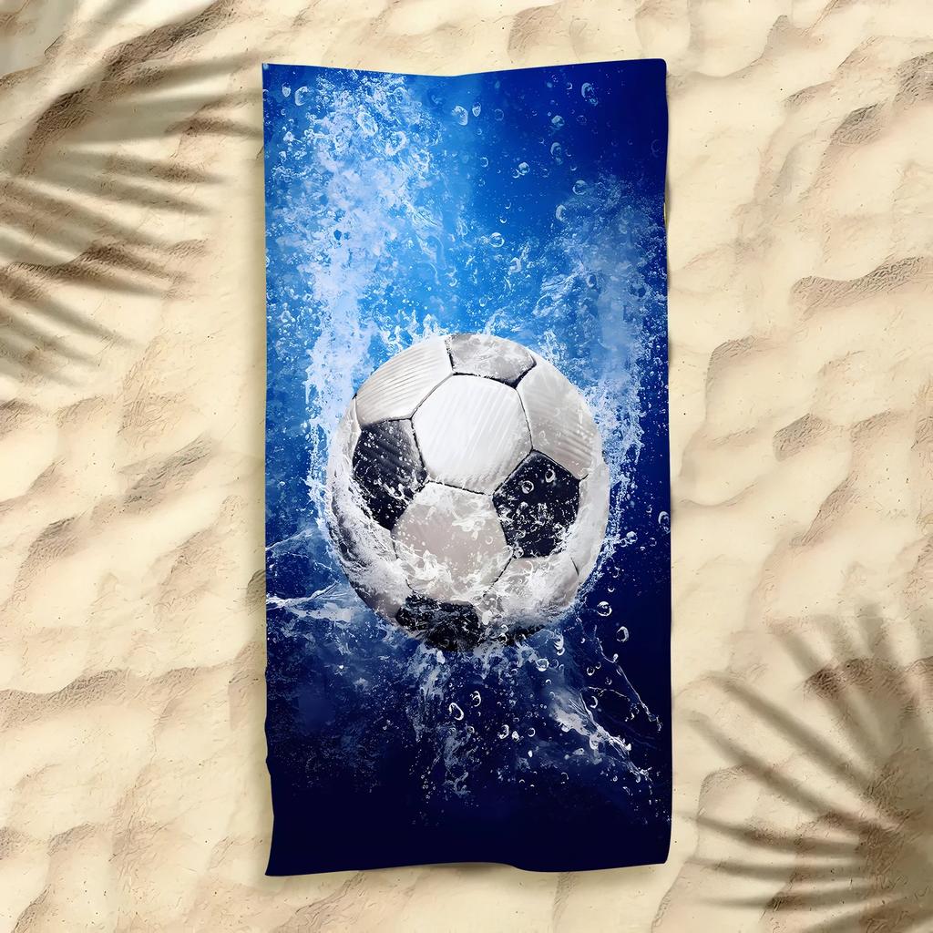 2025 New Football Beach Towel Soccer Themed Microfiber Bath Towel for Adults Seaside Quick Dry Towel