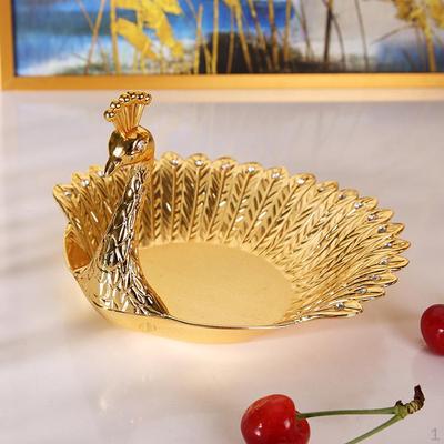 Peacock- Snack Dessert , Metal Nut Bowl Dish Organizer for Living Room, Kitchen, Home, Office