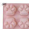 Baking Mold For Desserts Cat Paw Silicone Food-Grade Chocolate Mousse Cake Easy-Release Handmade Soap Reusable for DIY Dessert Decompression