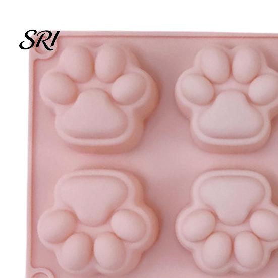 Baking Mold For Desserts Cat Paw Silicone Food-Grade Chocolate Mousse Cake Easy-Release Handmade Soap Reusable for DIY Dessert Decompression