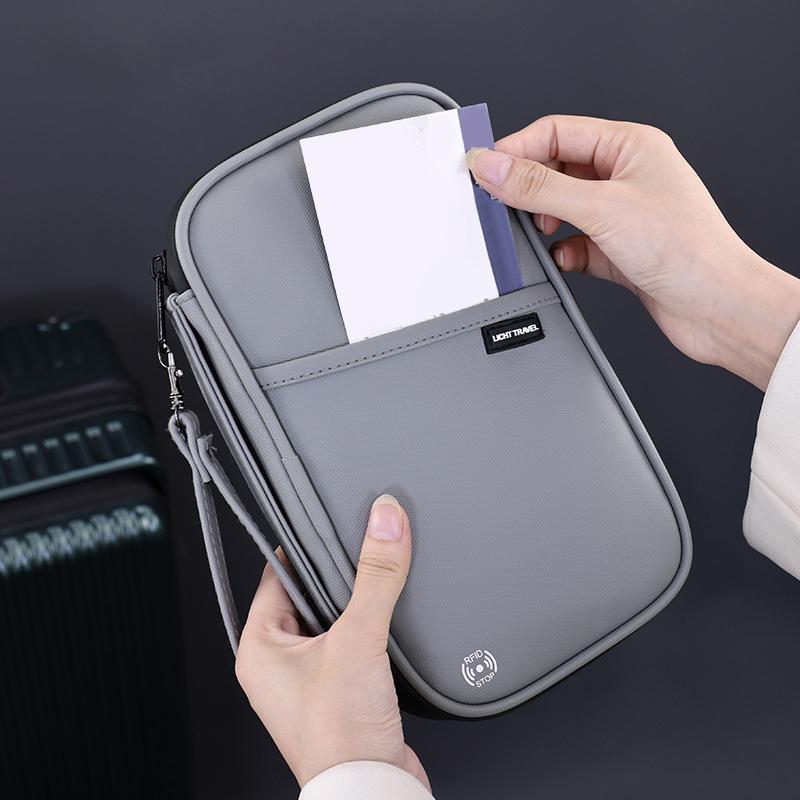 Large Capacity Family Document Organizer Travel Wallet Card Holder Passport Bag for Secure International Use